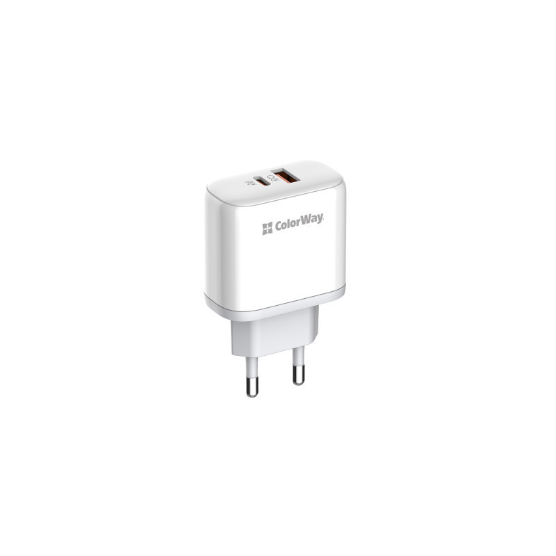 Зарядний пристрій ColorWay Power Delivery Port PPS USB (Type-C PD+ USB QC3.0) (45W) white (CW-CHS042PD-WT)