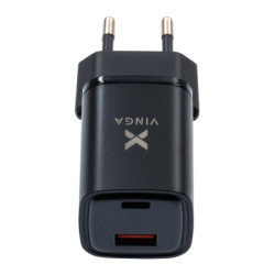 Зарядний пристрій Vinga USB-C PD30W + USB-A QC30W Display 33W Max (VCR30ACDB)