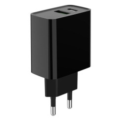 Зарядний пристрій Gembird 1xUSB-A + 1 Type-C (PD20Вт + QC3.0 18Вт) black (TA-UC-PDQC20-01-BK)