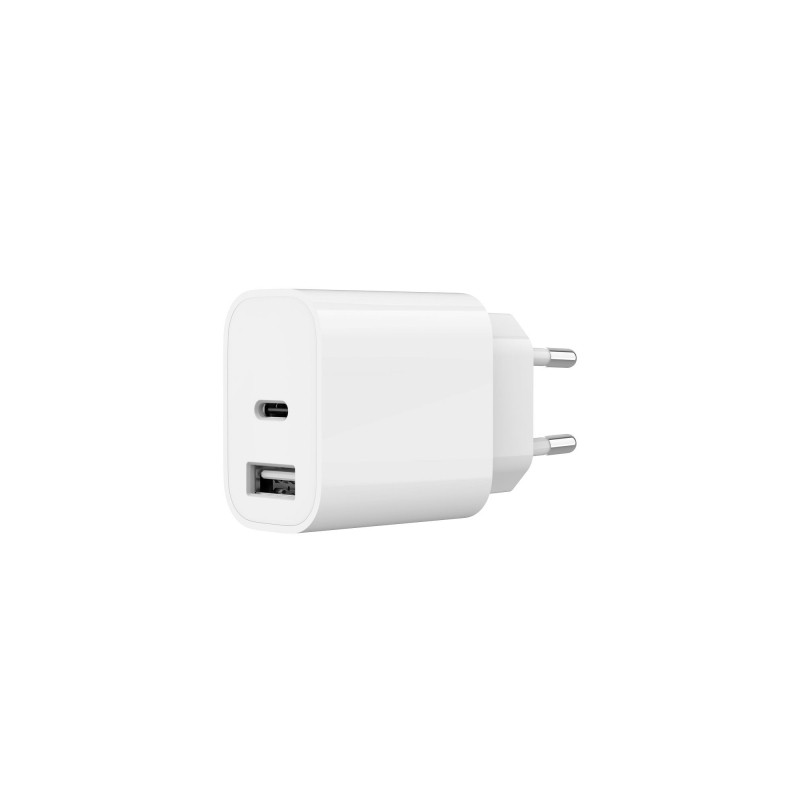 Зарядний пристрій Gembird 1xUSB-A+1xUSB-C 5V/2.4A (12W) white (TA-UC-2AC12-01)