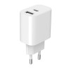 Зарядний пристрій Gembird 1xUSB-A+1xUSB-C 5V/2.4A (12W) white (TA-UC-2AC12-01)