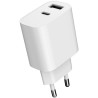 Зарядний пристрій Gembird 1xUSB-A+1xUSB-C 5V/2.4A (12W) white (TA-UC-2AC12-01)