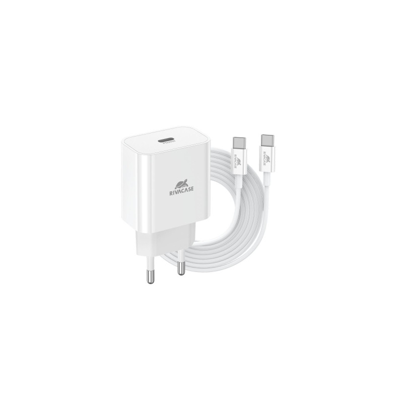Зарядний пристрій RivaCase 1xUSB Type-C PD 20 Вт кабель Type-C white (PS4101 WD4 (White))