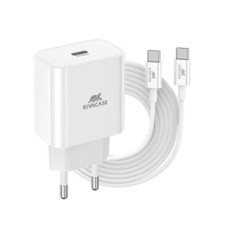 Зарядний пристрій RivaCase 1xUSB Type-C PD 20 Вт кабель Type-C white (PS4101 WD4 (White))