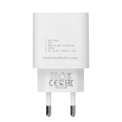 Зарядний пристрій RivaCase 1xUSB Type-C PD 20 Вт кабель Type-C white (PS4101 WD4 (White))