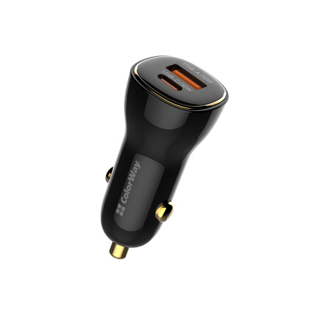 Зарядний пристрій ColorWay PowerDelivery PPS USB (USB-A + USB-C) (60W) Black (CW-CHA046PD-BK)