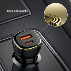 Зарядний пристрій ColorWay PowerDelivery PPS USB (USB-A + USB-C) (60W) Black (CW-CHA046PD-BK)