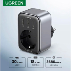 Зарядний пристрій Ugreen 3xUSB 30W Outlet Extender (2хUSB-A+USB-C) CD314 (90613)