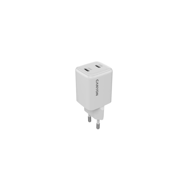Зарядний пристрій Canyon CU35CC GaN 35W 2xPD EU White (CNS-CUW35CC)
