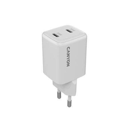 Зарядний пристрій Canyon CU35CC GaN 35W 2xPD EU White (CNS-CUW35CC)