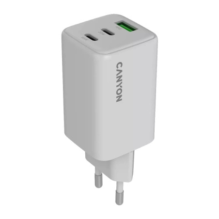 Зарядний пристрій Canyon CU65ACC GaN 65W 2xPD 1xQC EU White (CNS-CUW65ACC)
