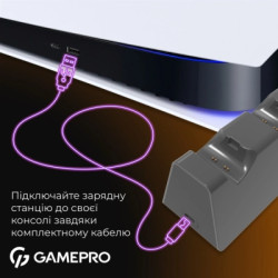 Зарядний пристрій GamePro CHS420B Для геймпадів DualSense PS5 Black (CHS420B)