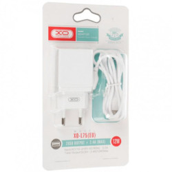 Зарядний пристрій XO L75 2USB/2.4A + Lightning White (XO-L75-L)