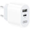 Зарядний пристрій XO L97 (1Type-C/1USB/2.4A) + Type-C - Lightning White (XO-L97-LG)