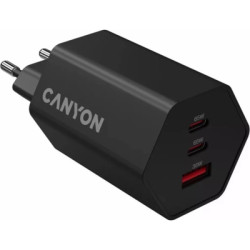 Зарядний пристрій Canyon HEXAGON 65 GaN 65W 2xPD 1xQC EU Black (CND-CHAHEX65B)