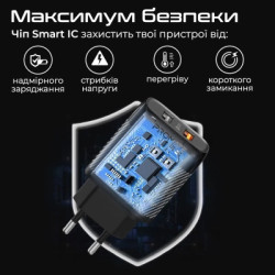 Зарядний пристрій Promate 18W 2xUSB-A (biplug-qc3.eu-bk)