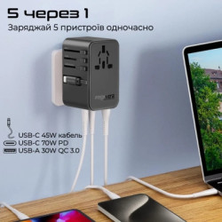 Зарядний пристрій Promate tripmate-gan70r