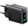 Зарядний пристрій Acefast 2xUSB 30W (USB-C+USB-A) Gan A98 Black (6974316283263)