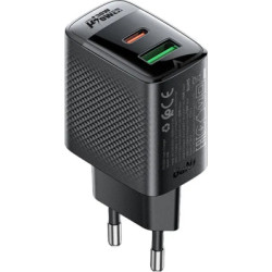 Зарядний пристрій Acefast 2xUSB 30W (USB-C+USB-A) Gan A98 Black (6974316283263)