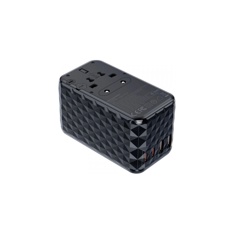 Зарядний пристрій Choetech 4xUSB 100W PD (2хUSB-C+2хUSB-A) сharger diamond model black (PD6028-BK)