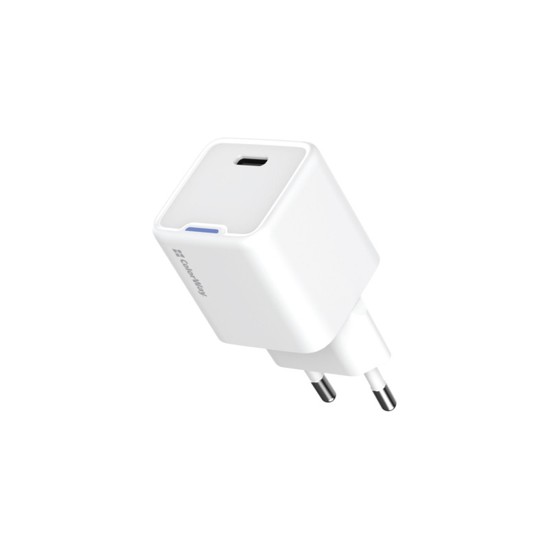 Зарядний пристрій ColorWay GaN Mini 25W PD Port PPS USB-C white (CW-CHS052PD-WT)