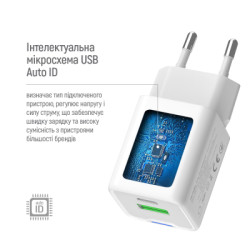Зарядний пристрій ColorWay GaN Mini 30W PD Port PPS USB (Type-C PD + USB QC4.0) cable Type-C (CW-CHS053PDC-WT)