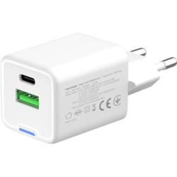Зарядний пристрій ColorWay GaN Mini 30W PD Port PPS USB (Type-C PD + USB QC4.0) white (CW-CHS053PD-WT)