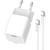 Зарядний пристрій ColorWay GaN Mini 30W PD Port PPS USB-C white + cable Type-C (CW-CHS054PDC-WT)