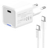 Зарядний пристрій ColorWay GaN Mini 35W PD Port PPS USB-C white cable Type-C (CW-CHS056PDC-WT)