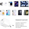 Зарядний пристрій ColorWay GaN Mini 35W PD Port PPS USB-C white cable Type-C (CW-CHS056PDC-WT)