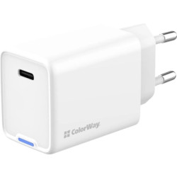 Зарядний пристрій ColorWay GaN Mini 45W PD Port PPS USB-C white (CW-CHS057PD-WT)