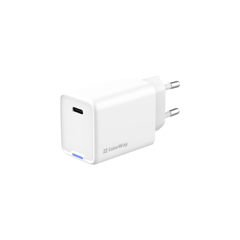 Зарядний пристрій ColorWay GaN Mini 45W PD Port PPS USB-C white (CW-CHS057PD-WT)