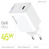Зарядний пристрій ColorWay GaN Mini 45W PD Port PPS USB-C white (CW-CHS057PD-WT)