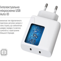 Зарядний пристрій ColorWay GaN Mini 50W PD Port PPS USB (Type-C PD 30W + Type-C PD 20W) white (CW-CHS050PD-WT)
