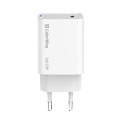 Зарядний пристрій ColorWay GaN Mini 65W PD Port PPS USB-C white (CW-CHS049PD-WT)