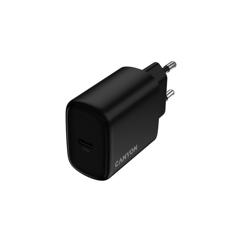 Зарядний пристрій Canyon OnCharge 200 20W 1xPD EU Black (CNE-CHA200-11)