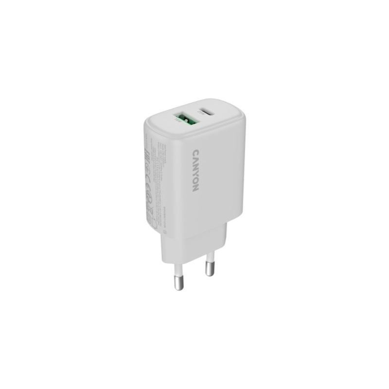 Зарядний пристрій Canyon OnCharge 250 25W 1xPD 1xQC EU White (CNE-CHA250-21)