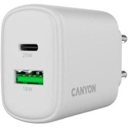 Зарядний пристрій Canyon OnCharge 250 25W 1xPD 1xQC EU White (CNE-CHA250-21)