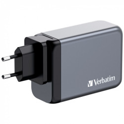 Зарядний пристрій Verbatim GaN 240 W 4 ports (USB-C-140 W,USB-C-100 W,USB-C-65 W /USB-A -3.0) (32205)