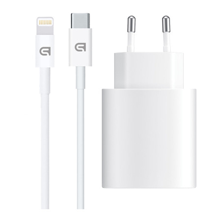 Зарядний пристрій Armorstandart AMHJ83 20W USB-C White + cable USB-C to Lightning (ARM77724)