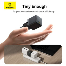 Зарядний пристрій Baseus Palm Fast Charger 1C 20W + Cable 1.0m Type-C 60W black (P10111602113-01)