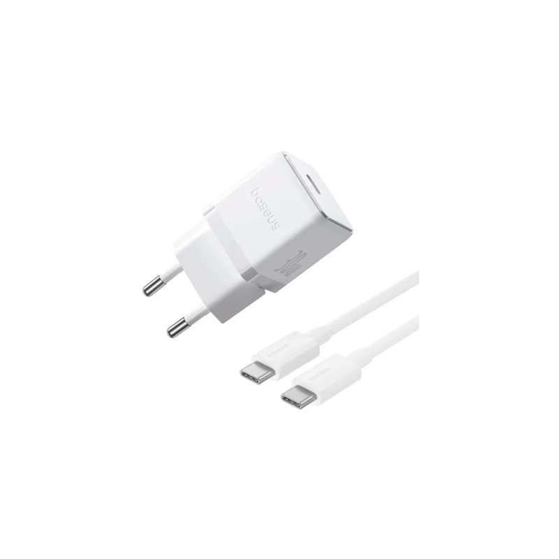 Зарядний пристрій Baseus Palm Fast Charger 1C 30W + Cable 1.0m Type-C 60W white (P10111605213-01)