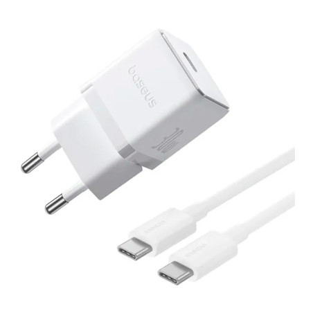 Зарядний пристрій Baseus Palm Fast Charger 1C 30W + Cable 1.0m Type-C 60W white (P10111605213-01)