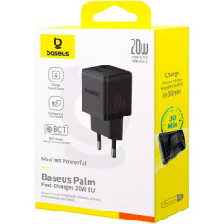 Зарядний пристрій Baseus Palm Fast Charger C+U 20W black (P10111608113-00)
