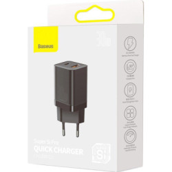 Зарядний пристрій Baseus Super Si Pro Quick Charger C+U 30W black (CCSUPP-E01)
