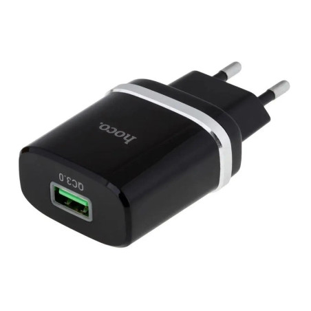 Зарядний пристрій HOCO C12Q Smart USB QC3.0 18W Black (6931474716255)