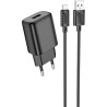 Зарядний пристрій HOCO C134A Solid USB + cable USB to Micro 5P Black (6942007621335)