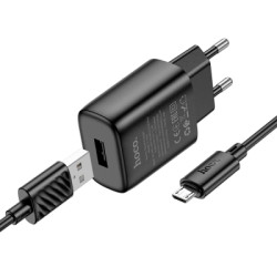 Зарядний пристрій HOCO C134A Solid USB + cable USB to Micro 5P Black (6942007621335)