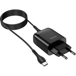 Зарядний пристрій HOCO C72Q Glorious USB QC3.0 + cable USB to USB-C 18W Black (6931474732545)
