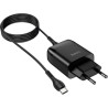 Зарядний пристрій HOCO C72Q Glorious USB QC3.0 + cable USB to USB-C 18W Black (6931474732545)